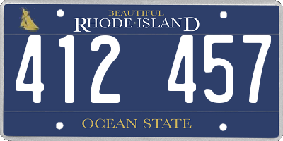 RI license plate 412457