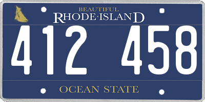 RI license plate 412458