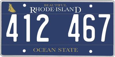 RI license plate 412467