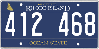 RI license plate 412468