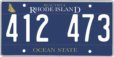 RI license plate 412473