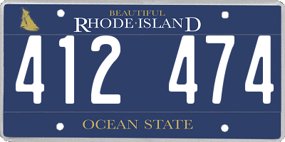 RI license plate 412474