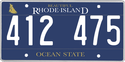 RI license plate 412475