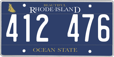 RI license plate 412476