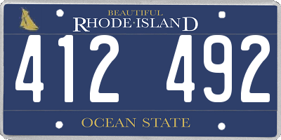RI license plate 412492