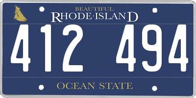 RI license plate 412494
