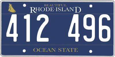 RI license plate 412496