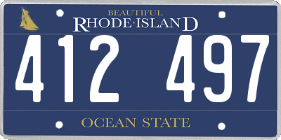 RI license plate 412497