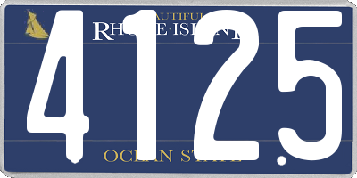 RI license plate 4125