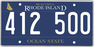 RI license plate 412500