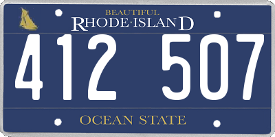 RI license plate 412507