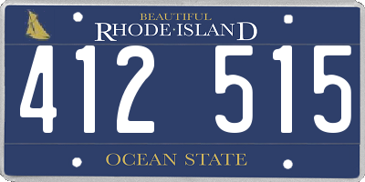 RI license plate 412515