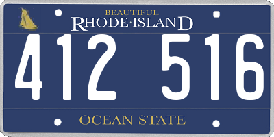 RI license plate 412516