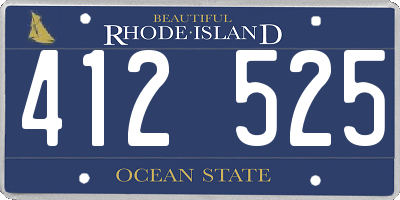 RI license plate 412525
