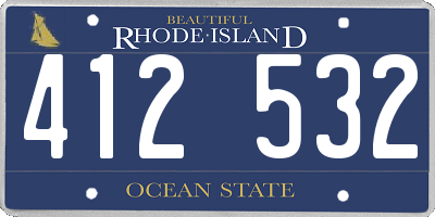 RI license plate 412532