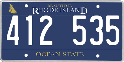 RI license plate 412535