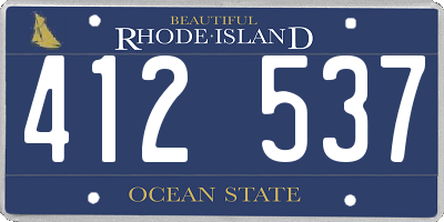 RI license plate 412537