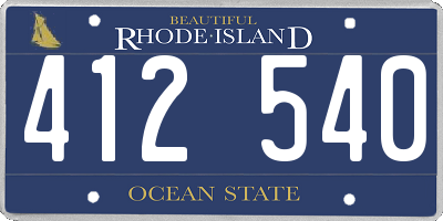 RI license plate 412540
