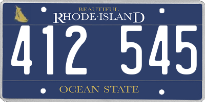 RI license plate 412545