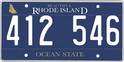 RI license plate 412546