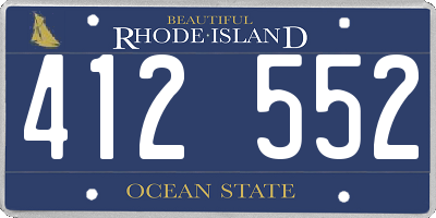 RI license plate 412552