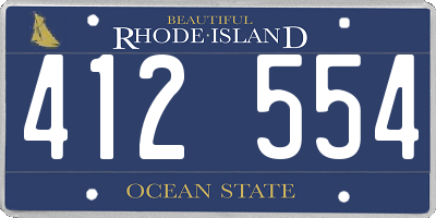 RI license plate 412554