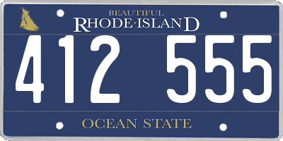 RI license plate 412555