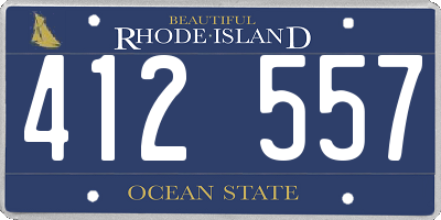 RI license plate 412557