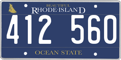 RI license plate 412560