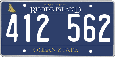 RI license plate 412562
