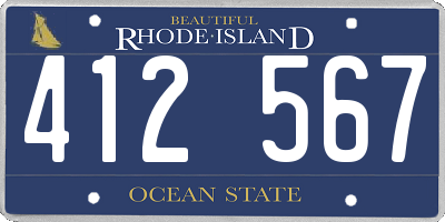 RI license plate 412567