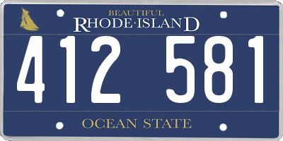 RI license plate 412581