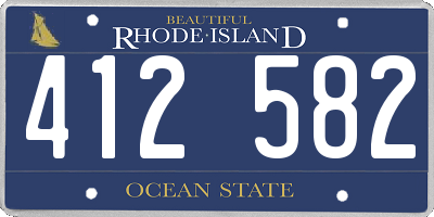 RI license plate 412582