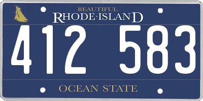 RI license plate 412583