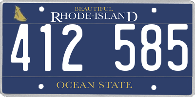 RI license plate 412585