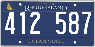 RI license plate 412587