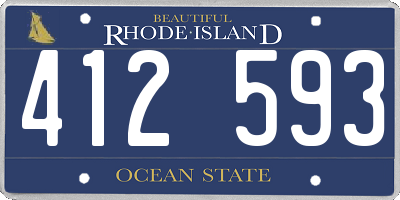 RI license plate 412593