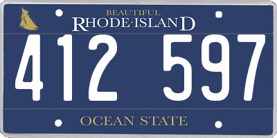 RI license plate 412597