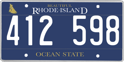 RI license plate 412598