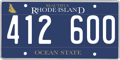 RI license plate 412600