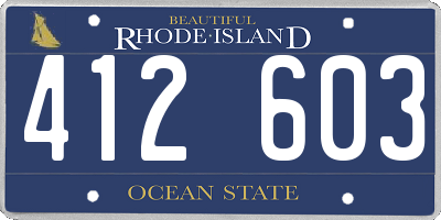 RI license plate 412603