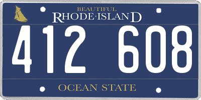 RI license plate 412608