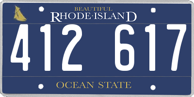 RI license plate 412617