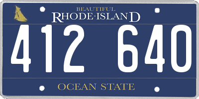 RI license plate 412640