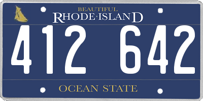 RI license plate 412642