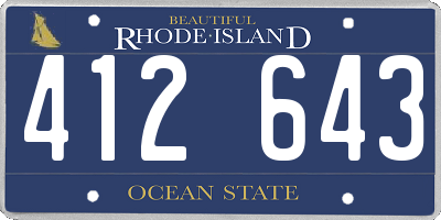 RI license plate 412643