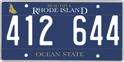 RI license plate 412644