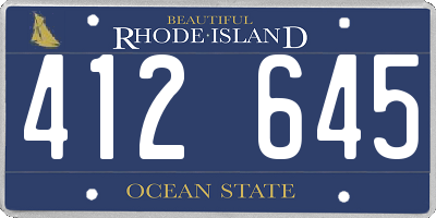 RI license plate 412645