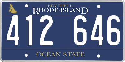 RI license plate 412646