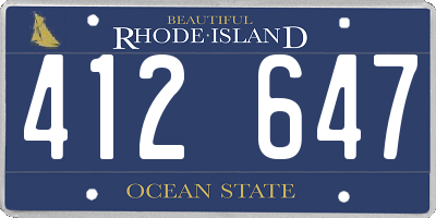 RI license plate 412647